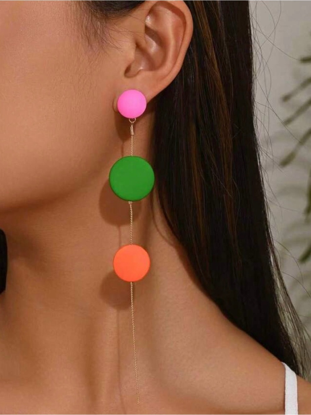 Neon Colorblock Drop Earrings